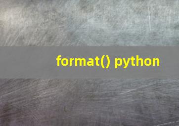 format() python